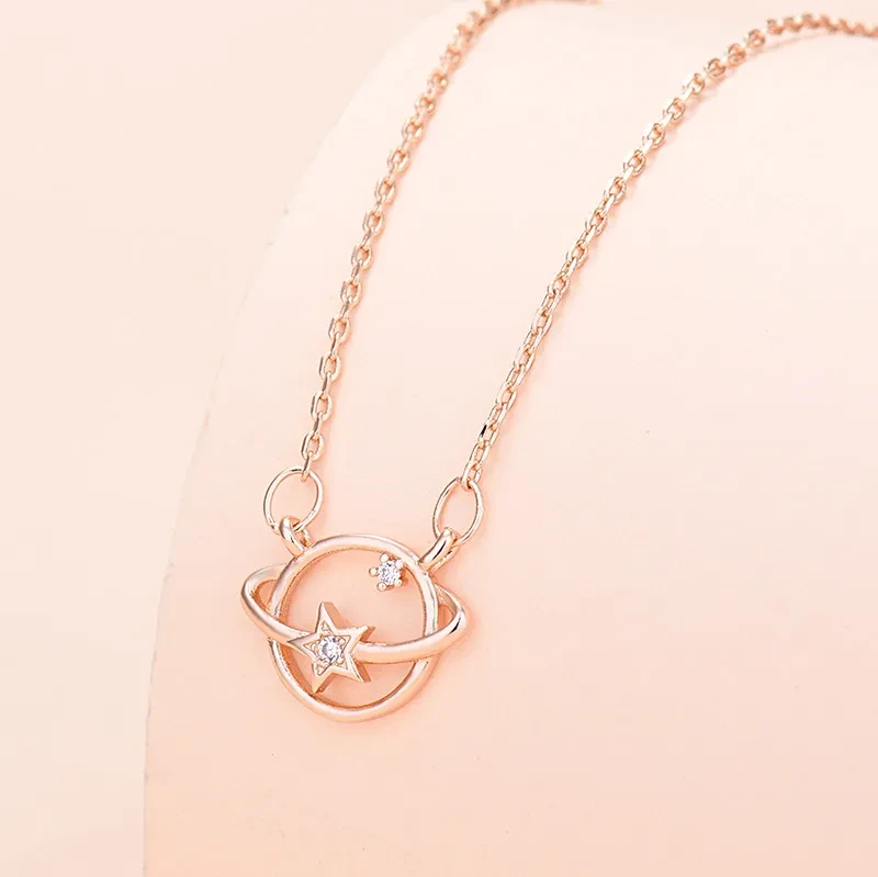 Korean Temperament Dream Planet Fashion Trend Zircon Clavicle Chain Net Red Small Jewelry