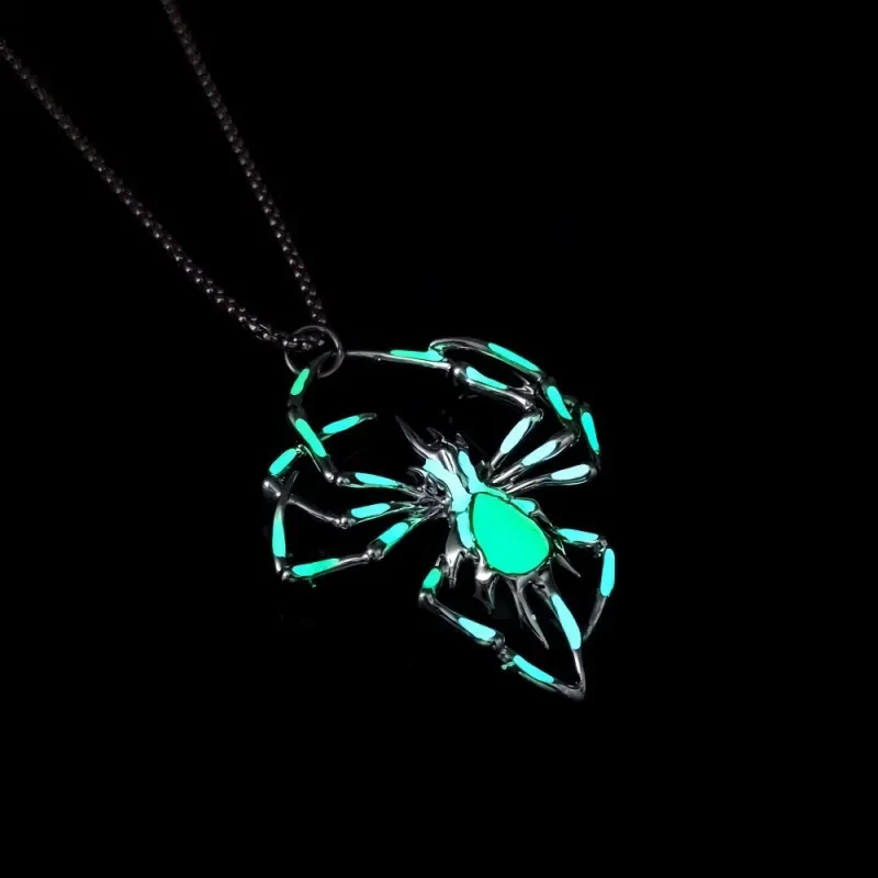 Halloween Creative Stereo Luminous Spider Necklace Jewerly