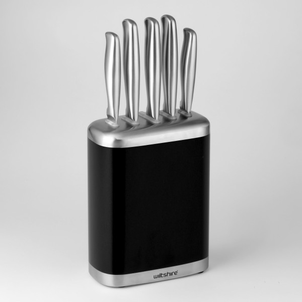 Knife Block 6-Piece Set - Black - Wiltshire