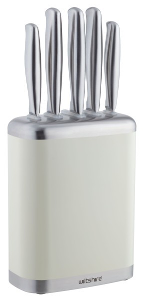 Knife Block 6-Piece Set - Ecru - Wiltshire