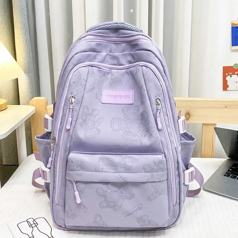 Cute Bears Print Backpack Fashion Versatile Large Capacity Travel Bags Women