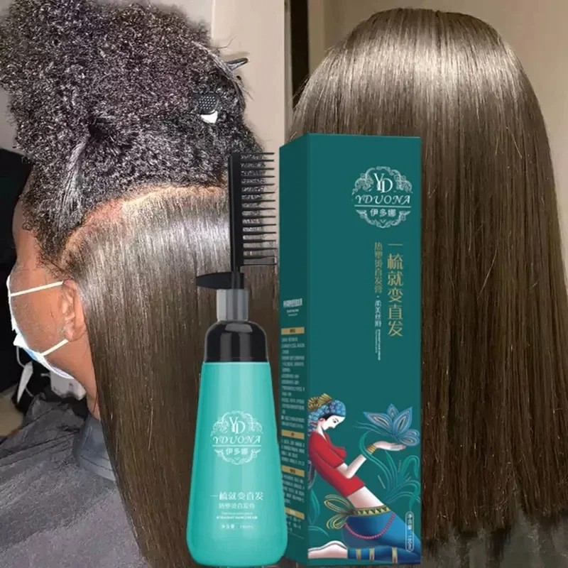 Hair Straightening Cream and Comb Set  Repair Hair Frizz, Beautiful Protein Smooth Care