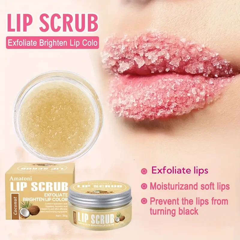 Coconut Lip Scrub 30g with Plant Squalane
