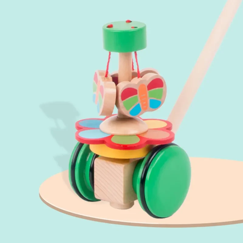 Children's Simple Wooden Toddler Stroller Toy