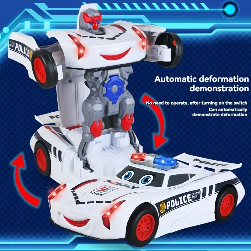 Deformation Electric Police Car with Lights and Music
