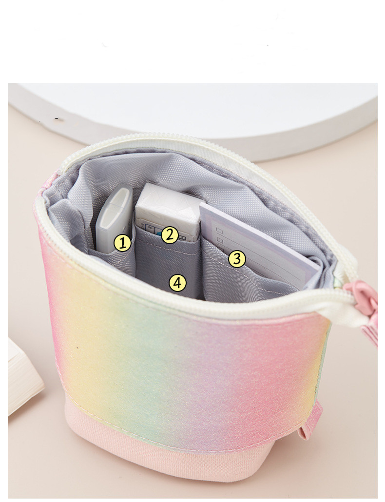 Creative Rainbow Large Capacity Retractable Pencil Case