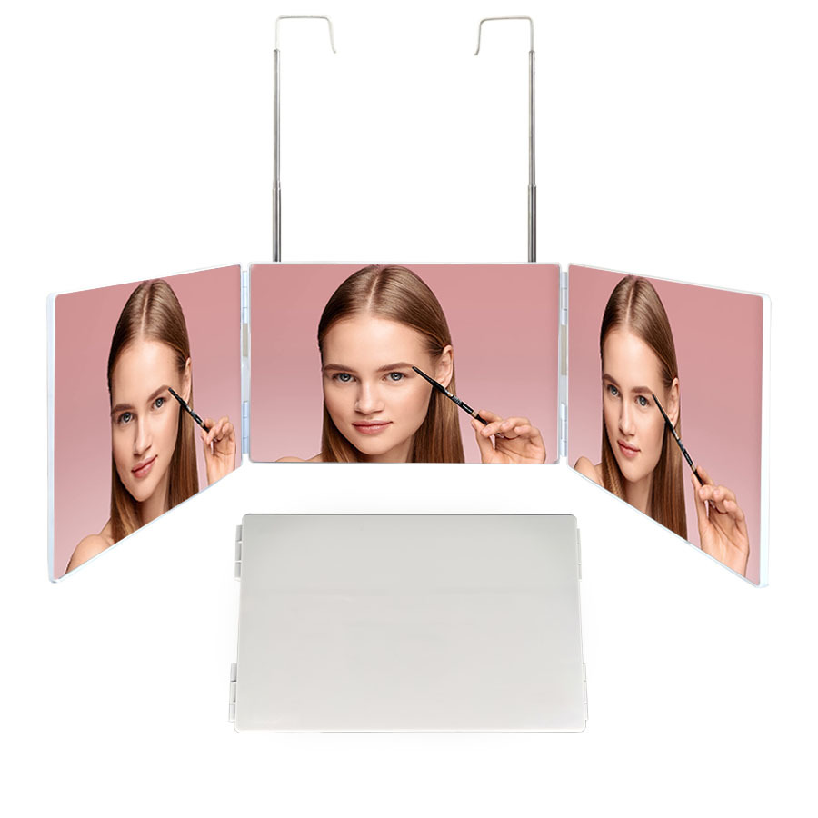 Retractable Hanging Three-sided Folding Mirror Makeup
