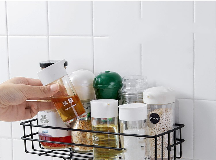 Bathroom Rack Black Wall-mounted Iron Bathroom Towel Rack