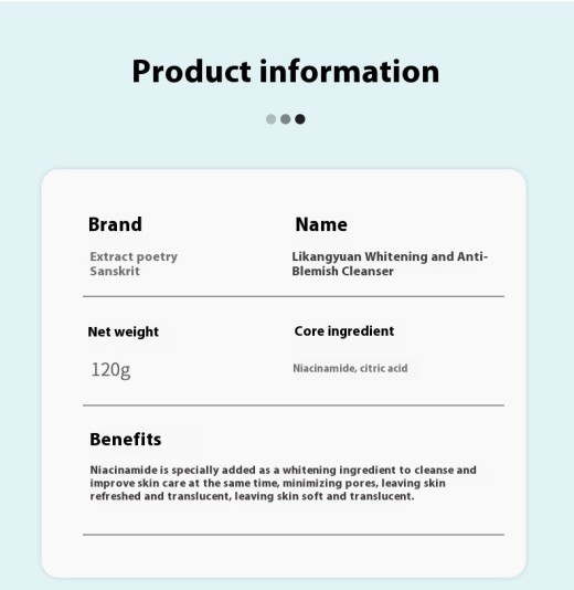 Whitening Facial Cleanser Freckle Removing Cleansing Moisturizing Shrink