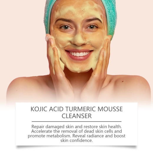 Kojic Acid Turmeric Mousse Facial Cleanser Moisturizing