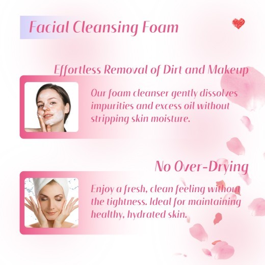 Rose Foam Facial Cleanser Deep Cleaning