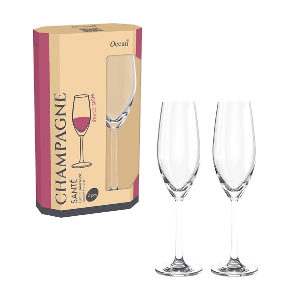 Eco Sante' Flute Glass 210ml - Set 2  - Ocean