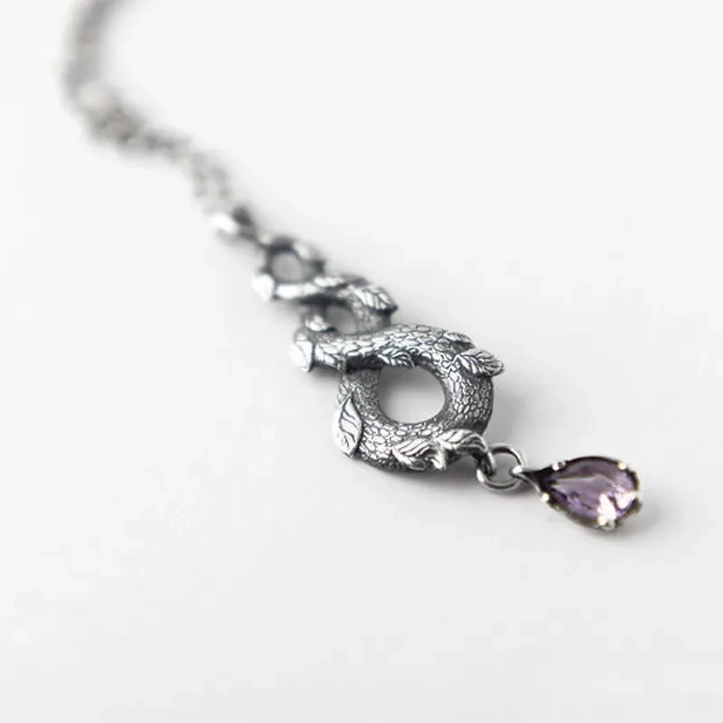 Vintage Forest Snake Leaf Necklace