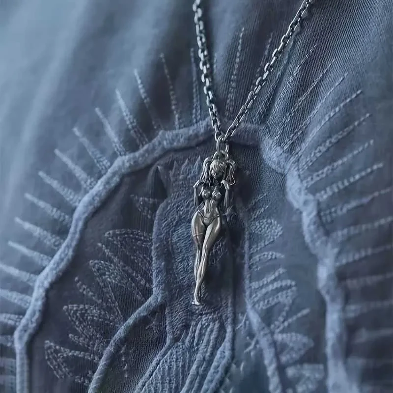 Vintage Gothic Style Small Ugly Female Personality Couple Pendant Necklace