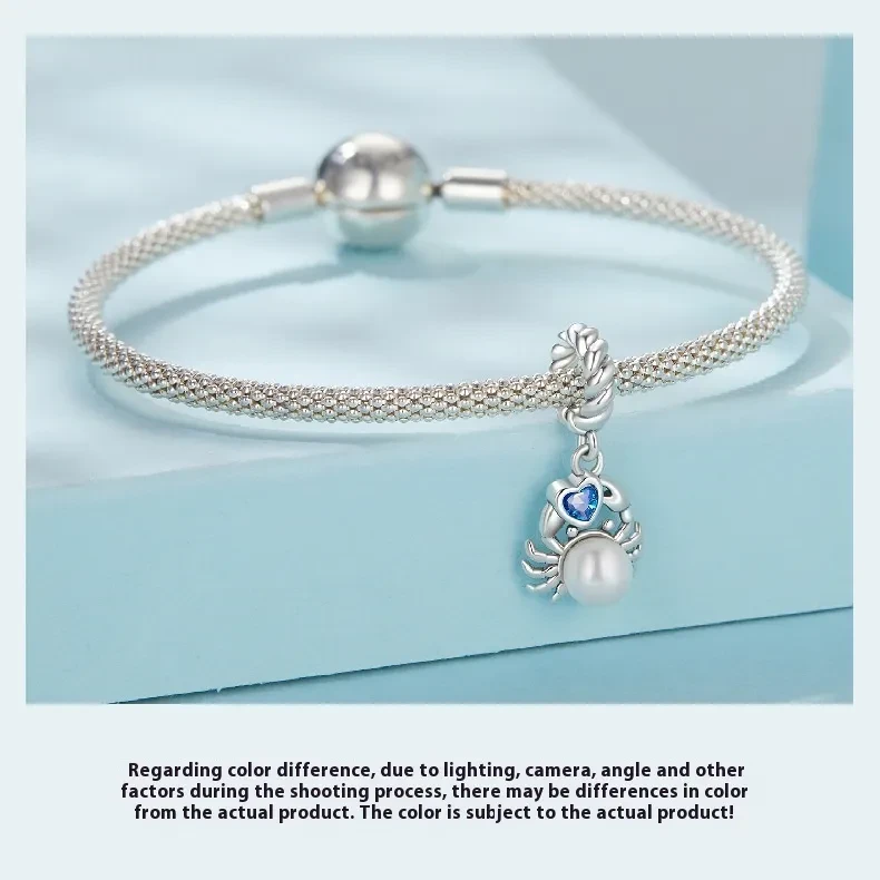 Crab Pearl Pendant S925 Silver Bead Accessories