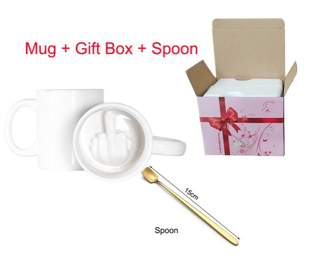 Character Ceramic Middle Finger Cup Coffee Cup With Middle Finger Up