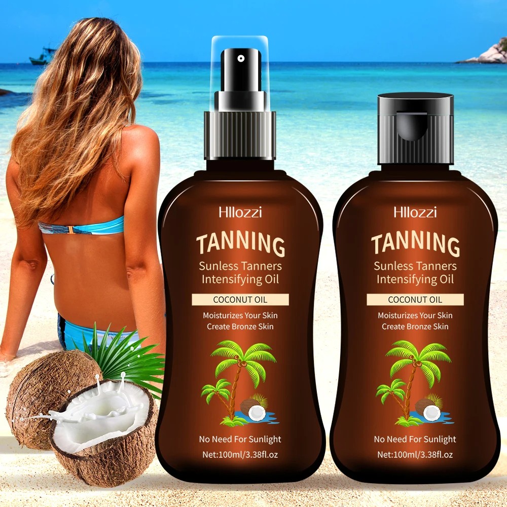Coconut Tanning Oil  Self-Tanning, Waterproof, and Long-Lasting Hydration