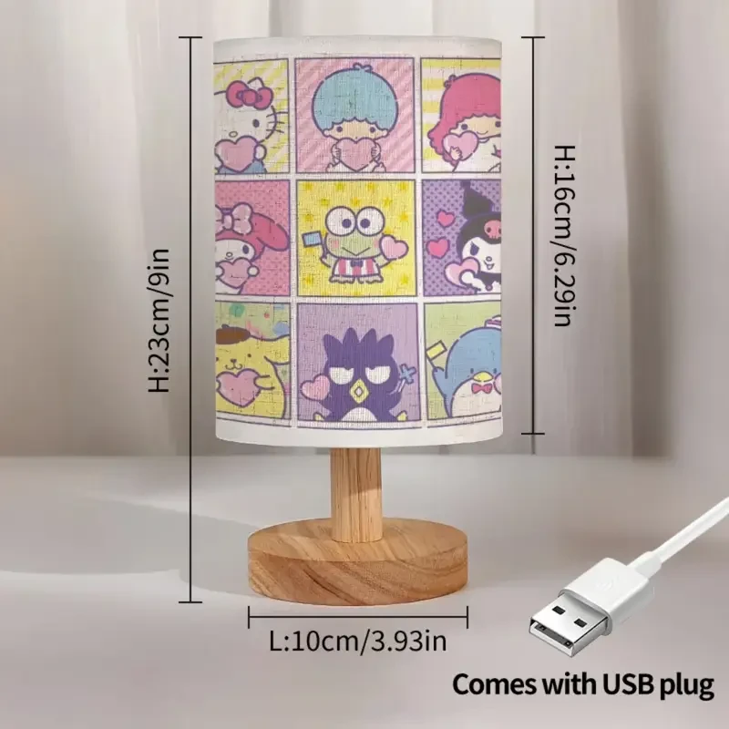 1pc Sanrio HelloKitty Melody Contemporary Art-Inspired Retro Table Lamp with Cute Character Prints, Perfect for Adding Charm to Any Room, Mothers Day Gift Suitable for Bedroom and Living Room, Tri-Color Adjustable Lighting up to 274.32 cm High