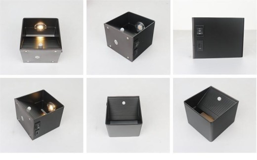 Aluminum Alloy Led Decorative Lamp Modern Simple Design USB Charging Punch-free Bedside Wall Lamp