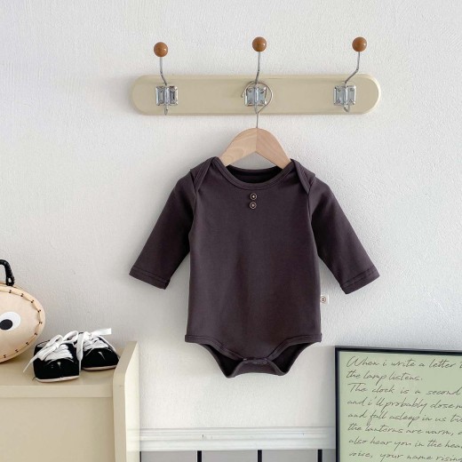 Newborn Clothes Baby Spring And Autumn Solid Color Long Sleeve Butt Wrap Clothes