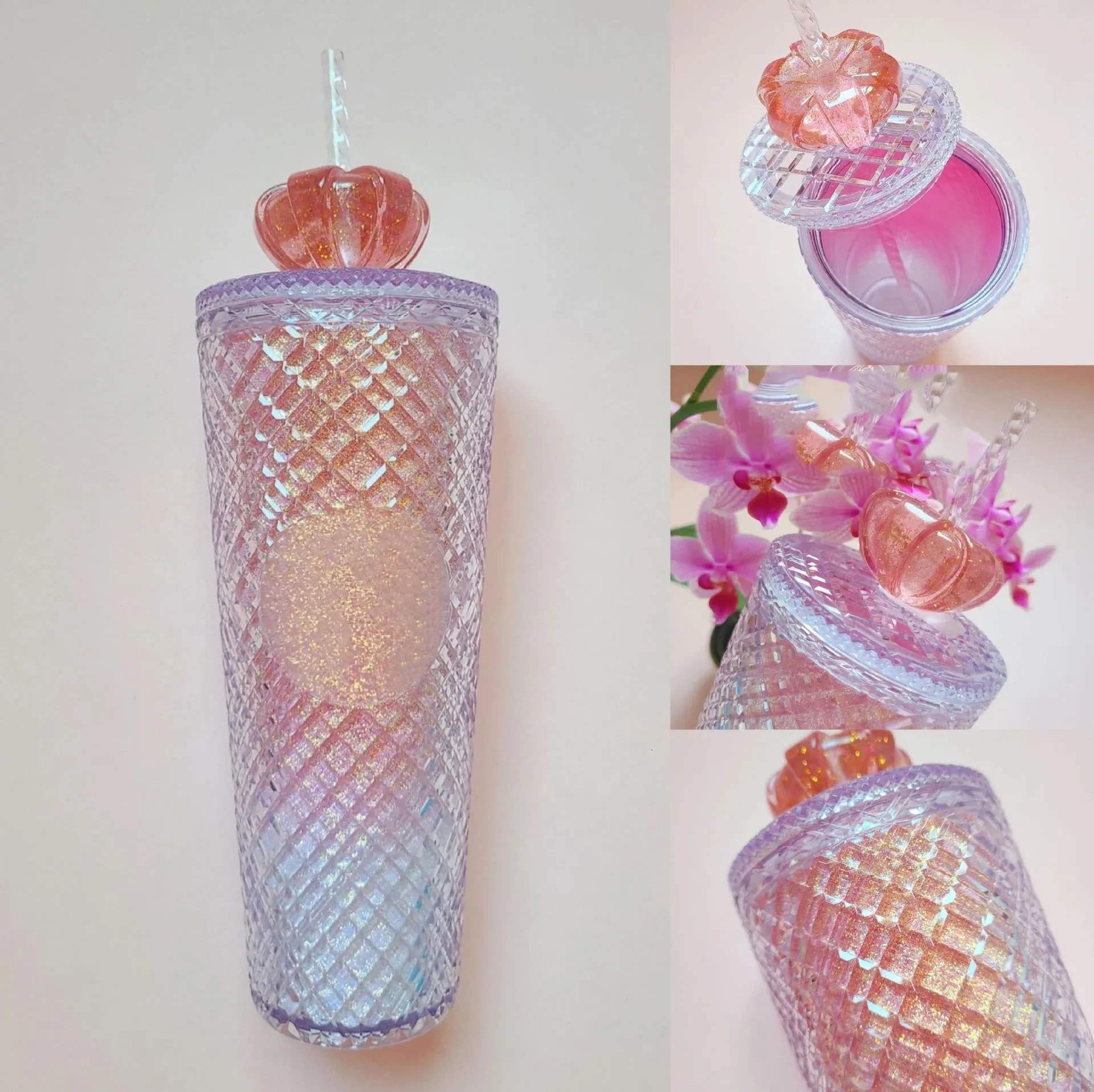 Grid Sippy Cup Crown Valentine Limited Double Studded Plastic