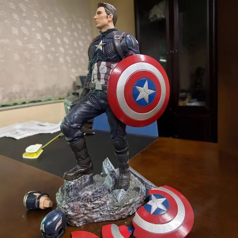 Avengers Endgame 43cm Big Captain America Steve Double-Headed Sculpture