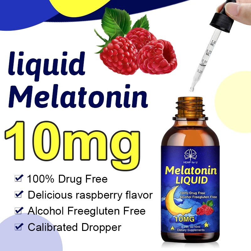 Melatonin DropIns 10mg  Liquid Sleep Aid Support for Healthy Sleep
