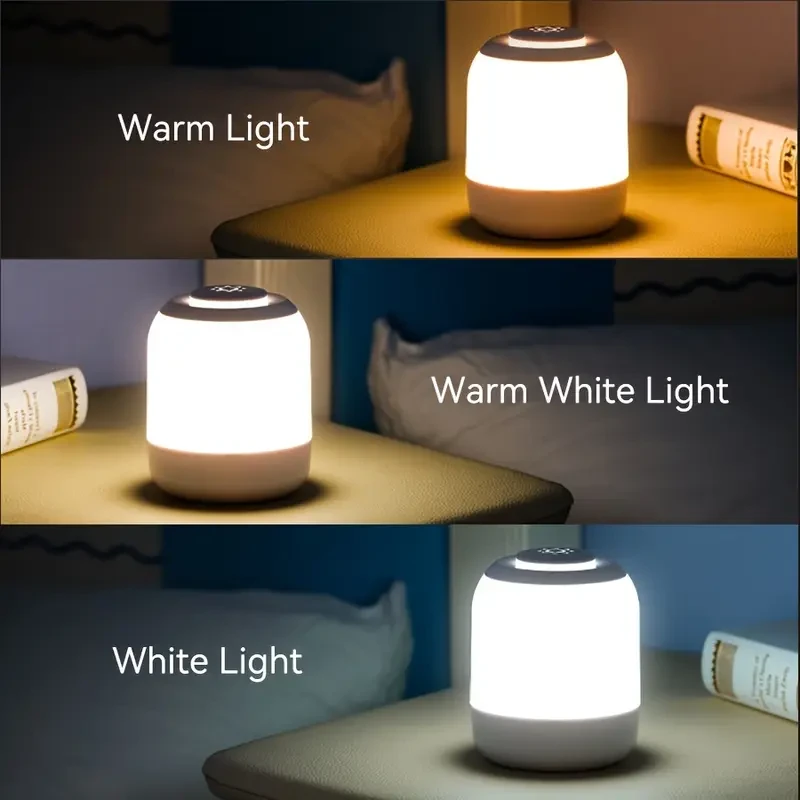 LED Bedside Lamp Rechargeable Table Lamp - Warm and Comforting Glow, Cozy Ambiance, Simple Yet Elegant, Perfect for Bedroom Decor, Compact and Space-Saving Design