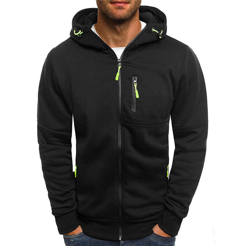 Men's Zipper Cardigan Hooded Sweatshirt Jacket