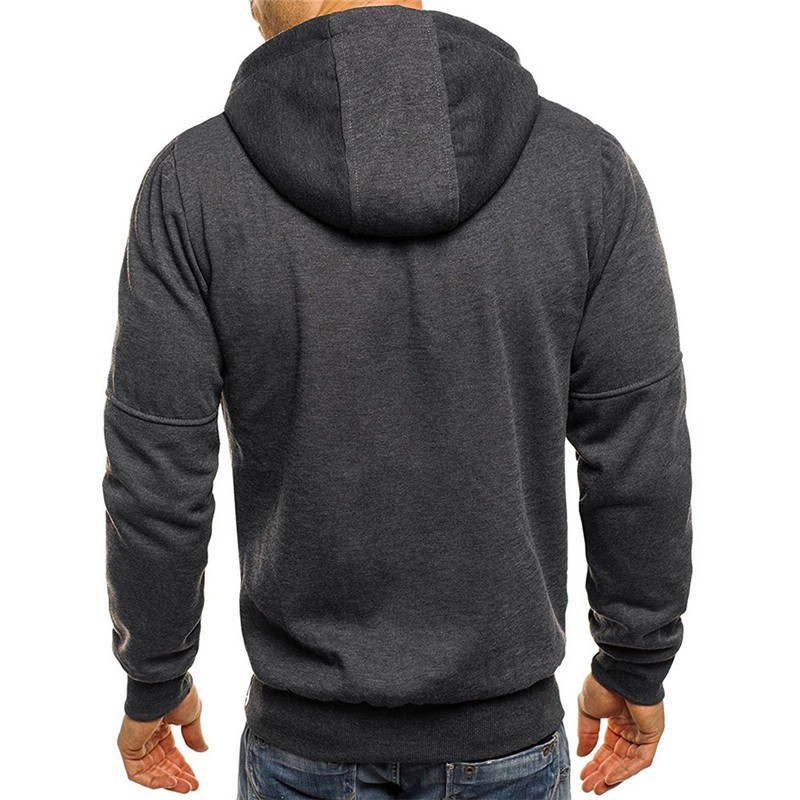Men's Zipper Cardigan Hooded Sweatshirt Jacket