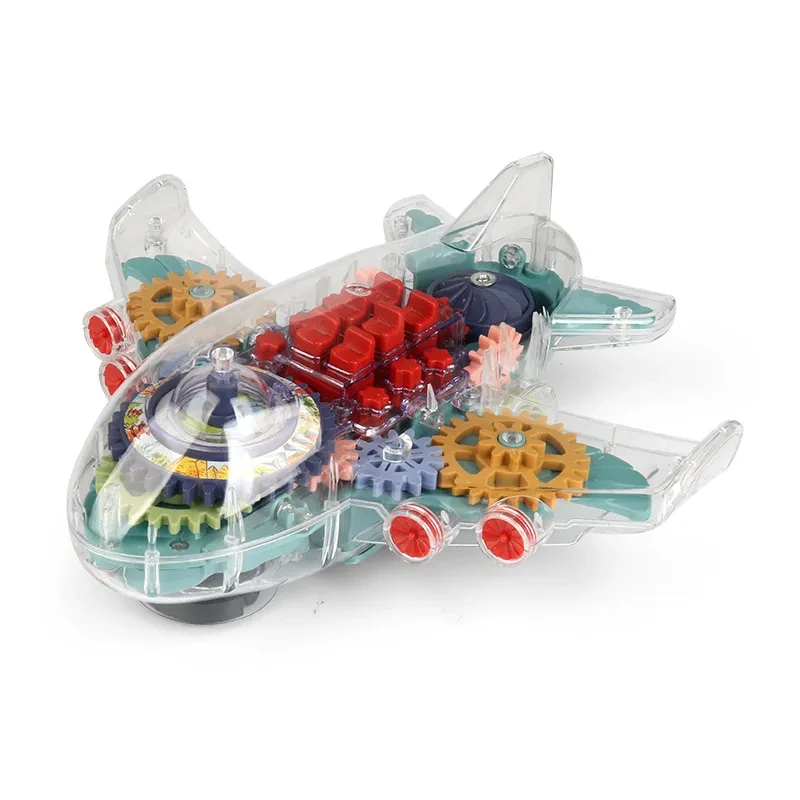 Electric Universal Transparent Gear Airplane Toy