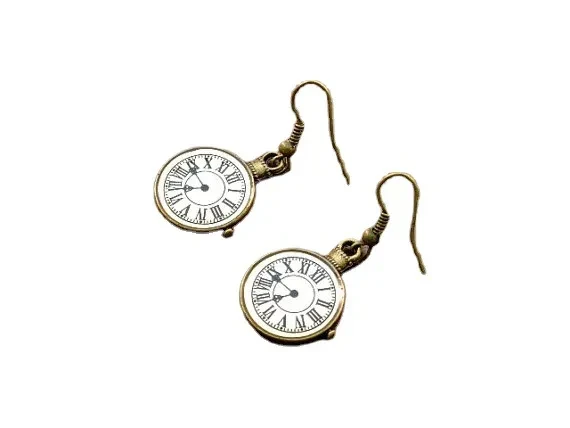 Retro Bronze Clock Fashion New Style Earrings