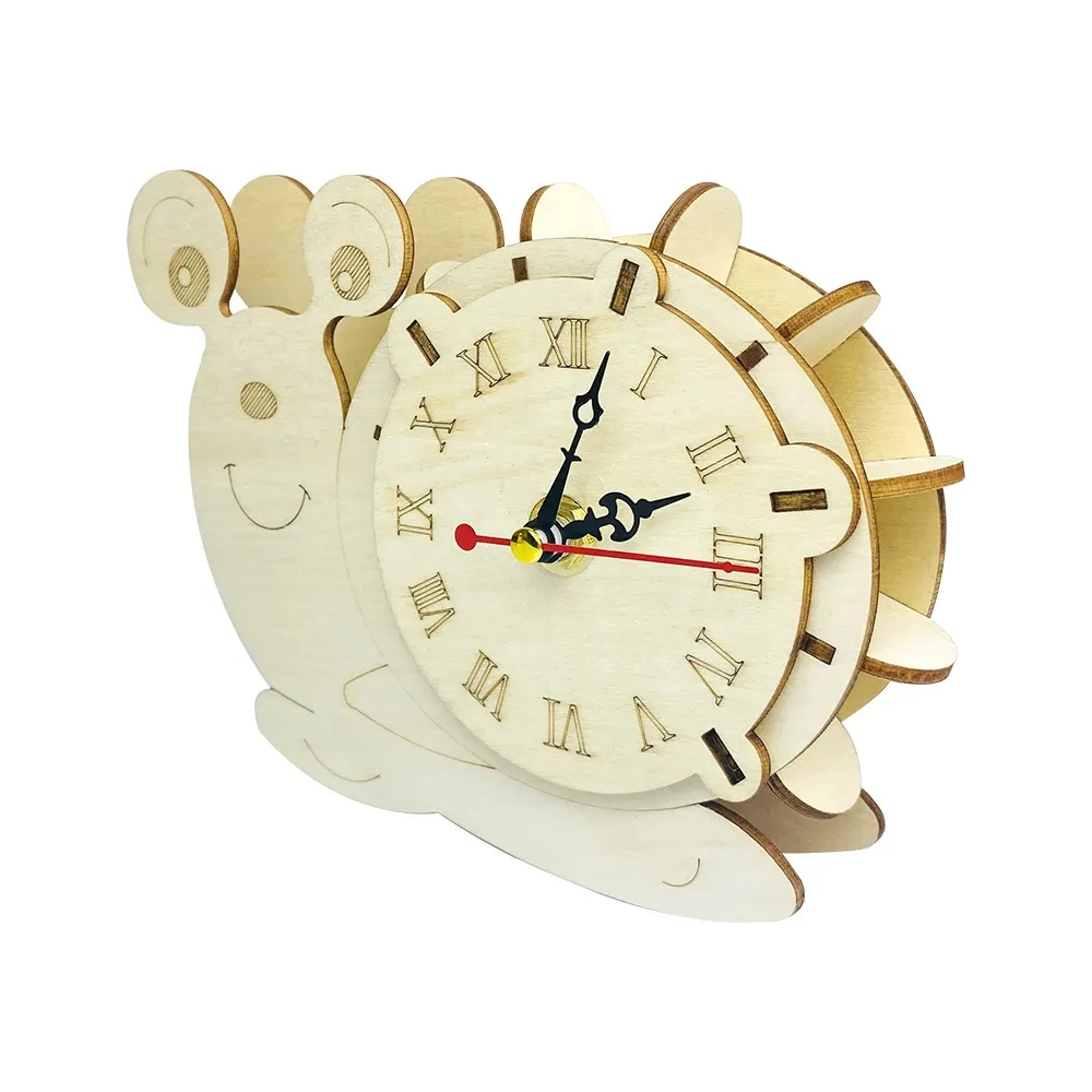 3D Jigsaw Toy Wooden Snail Clock