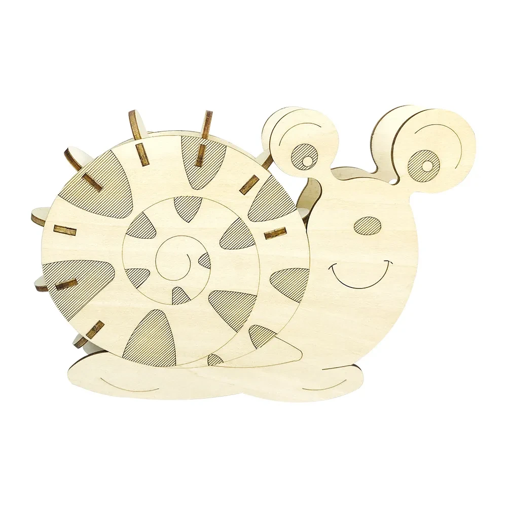3D Jigsaw Toy Wooden Snail Clock