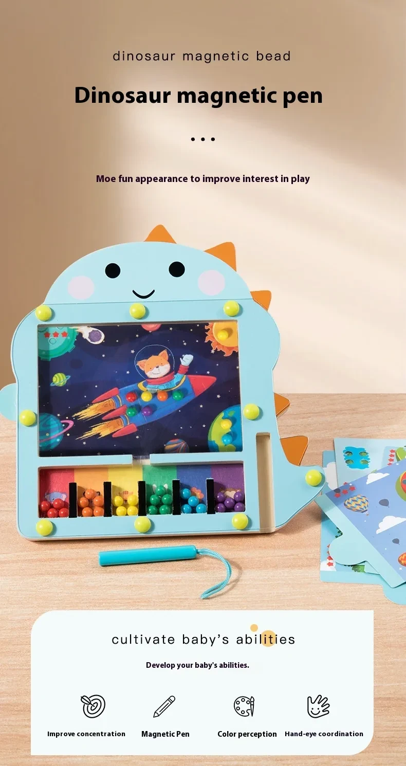 Magnetic Dinosaur Rolling Bead Toy Children