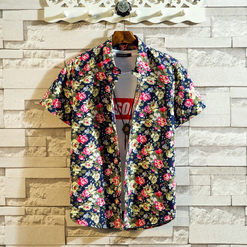 Men's printed outdoor hawaiian print shirt