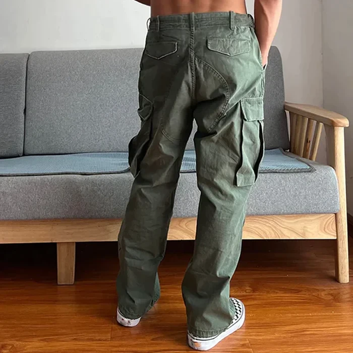 Men's loose large pocket wear-resistant cargo paratrooper pants
