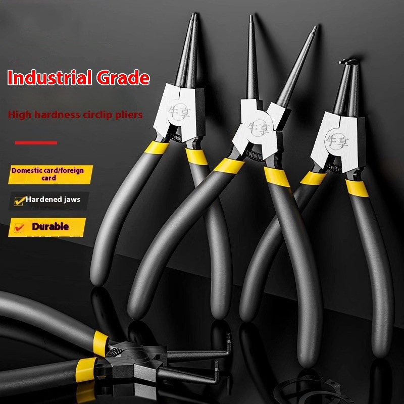 Industrial Super Hard Circlip Pliers 7-inch Auto Repair Tools