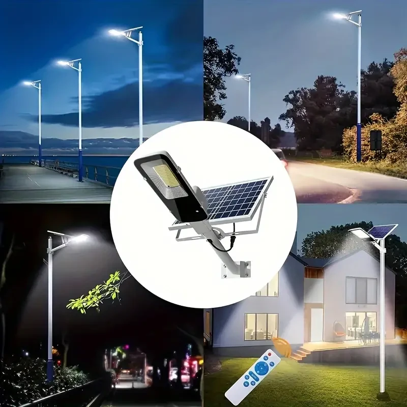350 LED Powerful Outdoor Solar Street Light - 6500K IP65 Waterproof Street Light for Garage, Garden, and Terrace