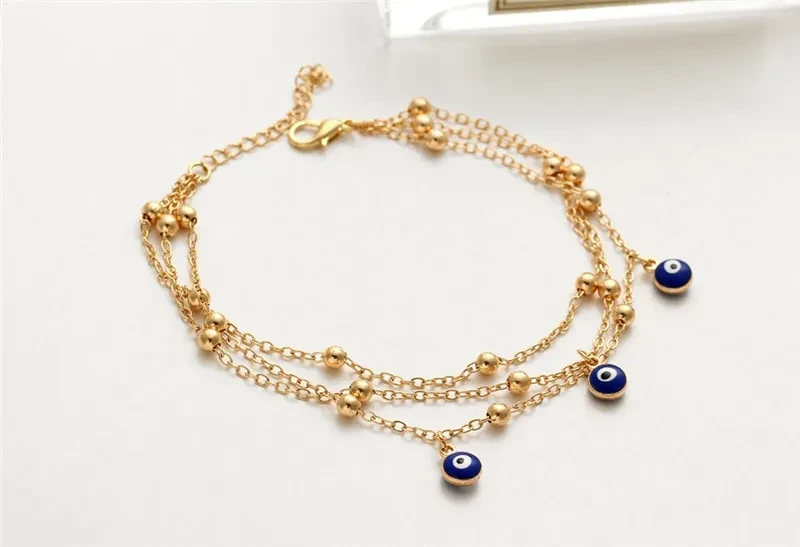 Eye Pendant Footwear Fashion Jewelry Bead Chain Anklet