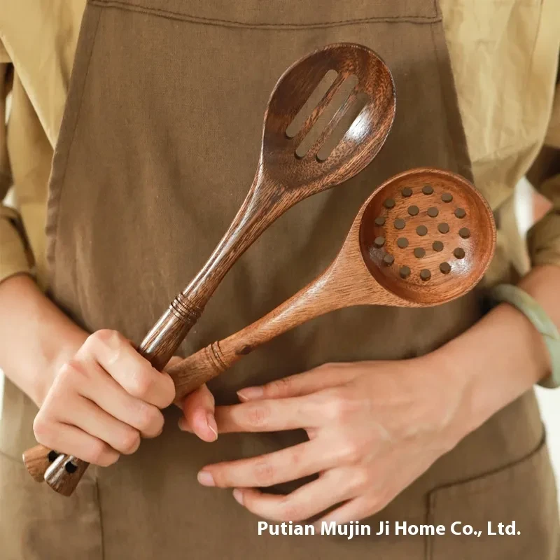 Wooden Non-stick Pan Kitchenware Wooden Turner Long Handle Spatula Kitchen Tools