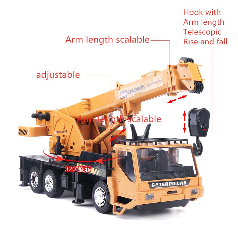 Wireless remote control truck crane toy Rechargeable remote control lift simulation crane child toy model