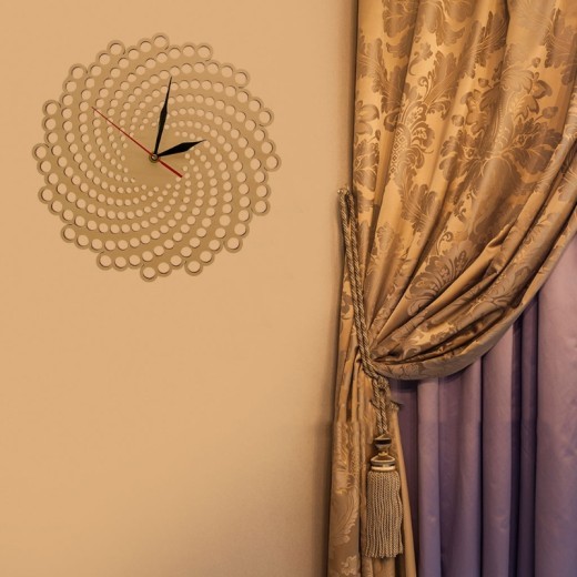Wooden Geometric Spiral Decoration Wall Clock