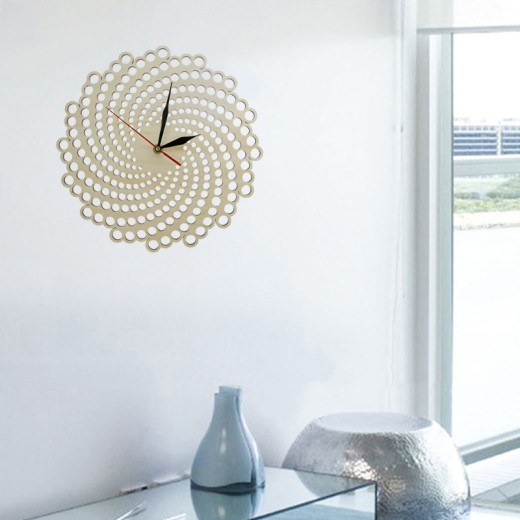 Wooden Geometric Spiral Decoration Wall Clock