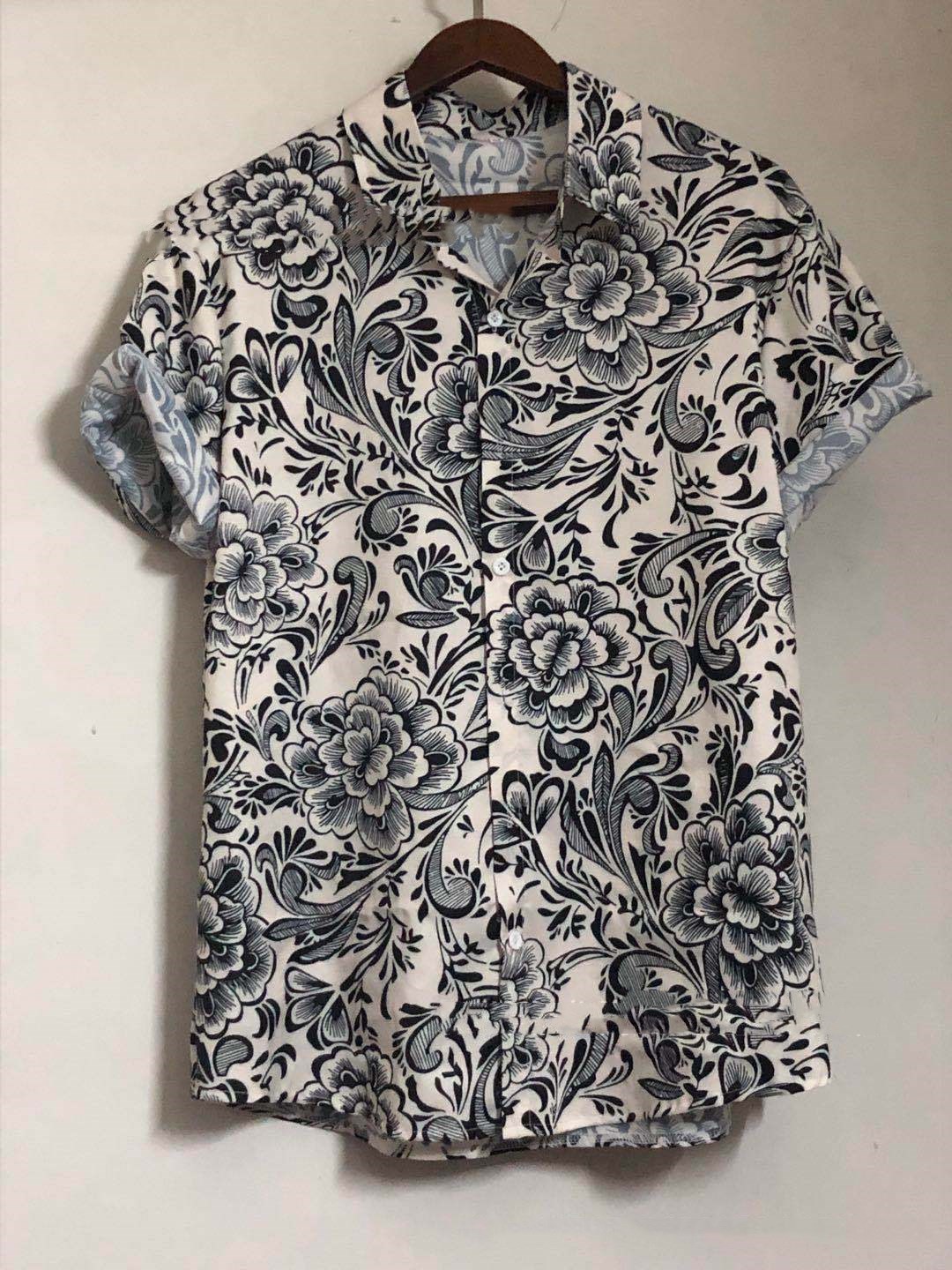 European And American Men's Retro Printed Shirt