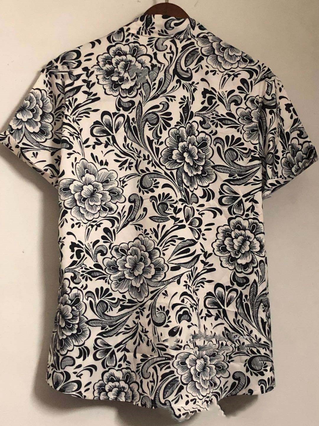 European And American Men's Retro Printed Shirt