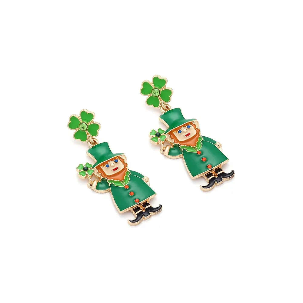 Irish Carnival Green Elf Earrings