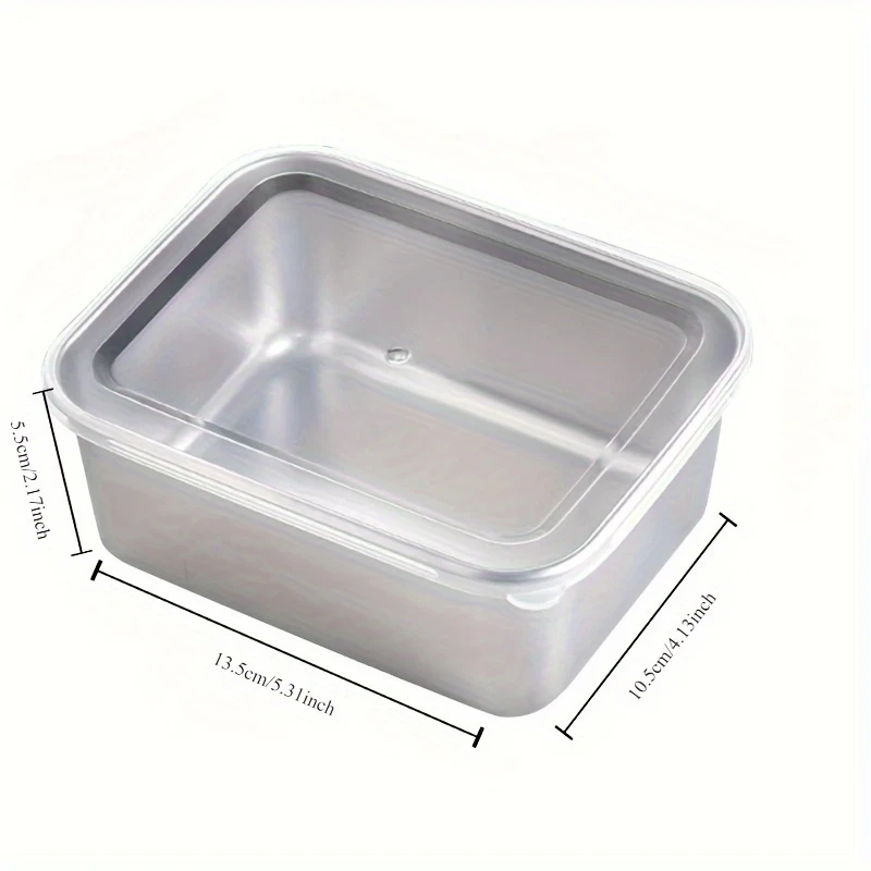5pcs Stainless Steel Food Storage Container Set  Square, Manual Lid, Hand Wash  Perfect for Meal Preparation, Outdoor Picnics, and Food Distribution