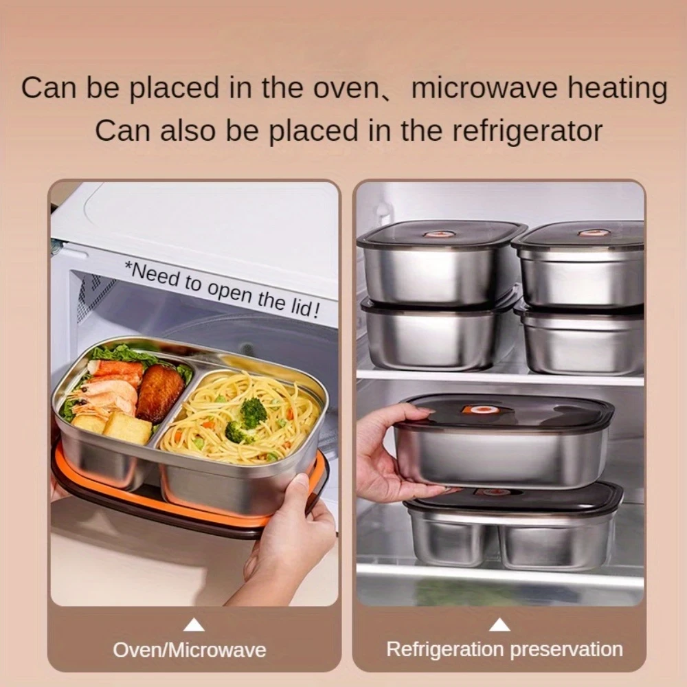 BAIJL Stainless Steel Lunch Box Set with Leak-Proof Seals, Stackable, Dishwasher Safe  Microwave & Oven Safe, Round Food Storage Containers for Work, Adult Bento Box, Outdoor Camping