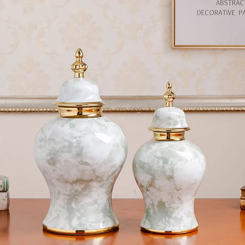 White Ceramic Vase with Lid